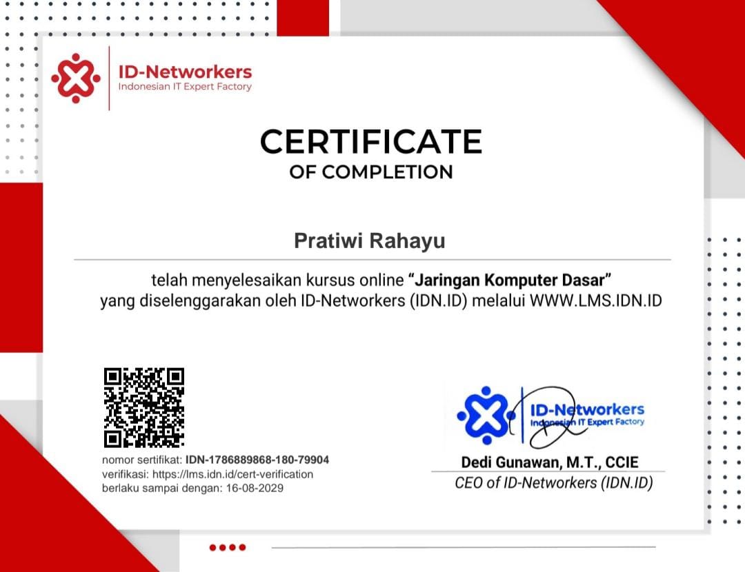 Sertifikat Pratiwi Rahayu